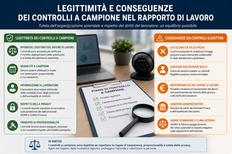 Scopri di più sull'articolo Legittimità e conseguenze dei controlli a campione nel rapporto di lavoro