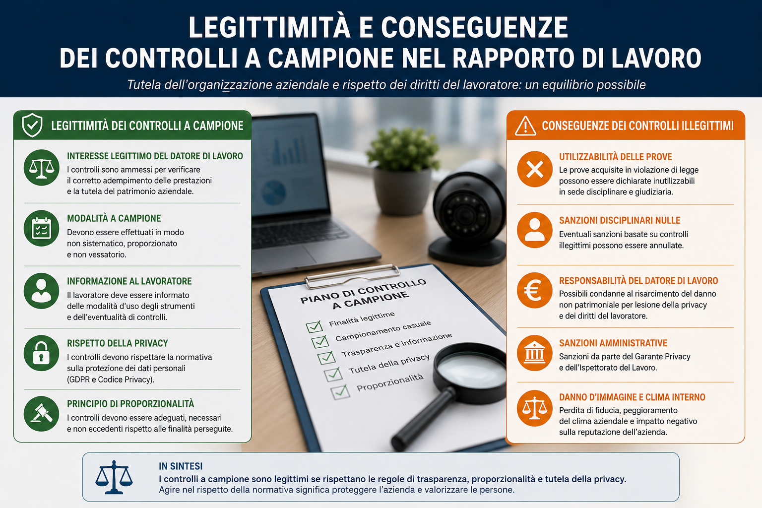 Scopri di più sull'articolo Legittimità e conseguenze dei controlli a campione nel rapporto di lavoro